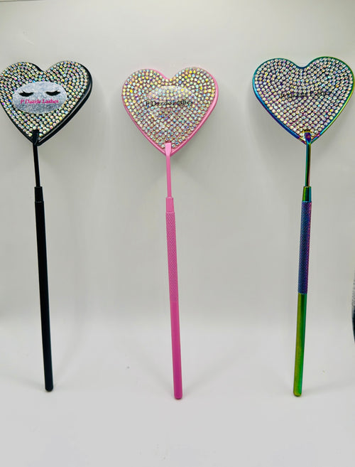 Dazzles Bling Heart Beauty Mirrors